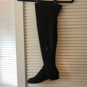 Vince Camuto over the knee black leather boots